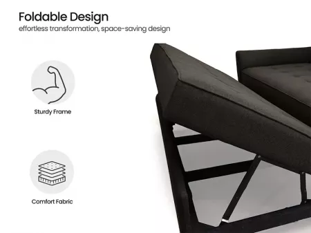 Zenith Sofa Cum Bed in Dark Grey